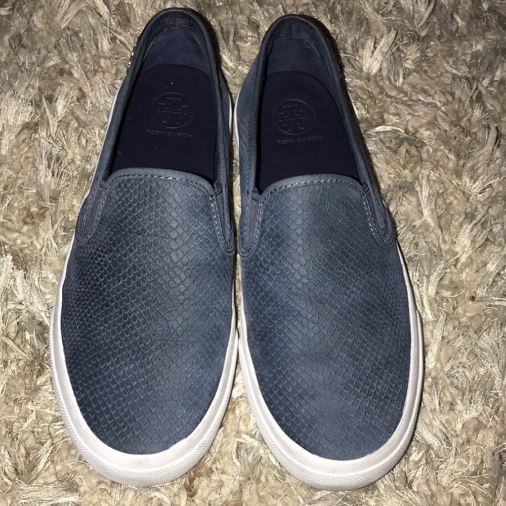 Navy Snake Tory Burch Slip Ons/ Vans